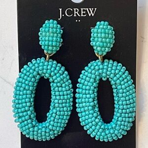 J. Crew Blue Beaded Earrings- never worn